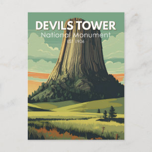 Devils Tower National Monument Travel Art  Briefkaart