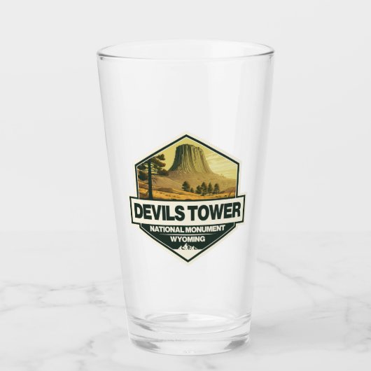 Devils Tower National Monument Travel Art  Glas (Voorkant)