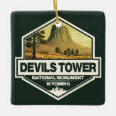 Devils Tower National Monument Travel Art  Keramisch Ornament (Voorkant)