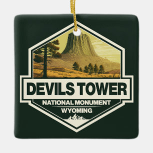 Devils Tower National Monument Travel Art  Keramisch Ornament