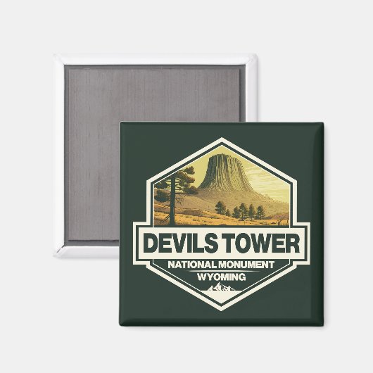 Devils Tower National Monument Travel Art Magneet (Voorkant / Achterkant)