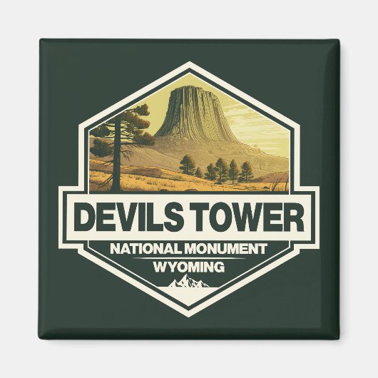 Devils Tower National Monument Travel Art  Magneet (Voorkant)
