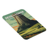 Devils Tower National Monument Travel Art  Magneet (Rechterzijde)