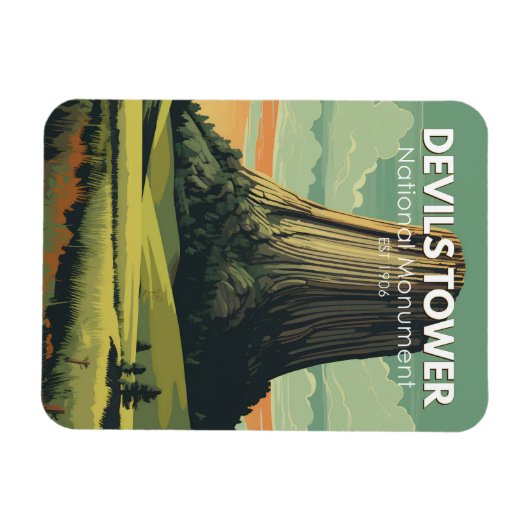 Devils Tower National Monument Travel Art Magneet (Horizontaal)
