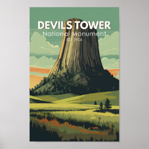 Devils Tower National Monument Travel Art  Poster
