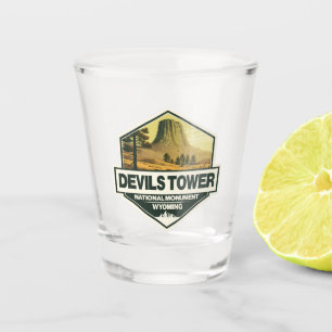 Devils Tower National Monument Travel Art  Shot Glas