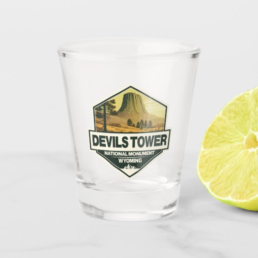 Devils Tower National Monument Travel Art  Shot Glas (Voorkant)