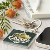 Devils Tower National Monument Travel Art Sleutelhanger (Voorkant Rechts)