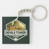 Devils Tower National Monument Travel Art Sleutelhanger (Achterkant)