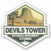 Devils Tower National Monument Travel Art Sticker (Voorkant)