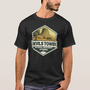 Devils Tower National Monument Travel Art  T-shirt