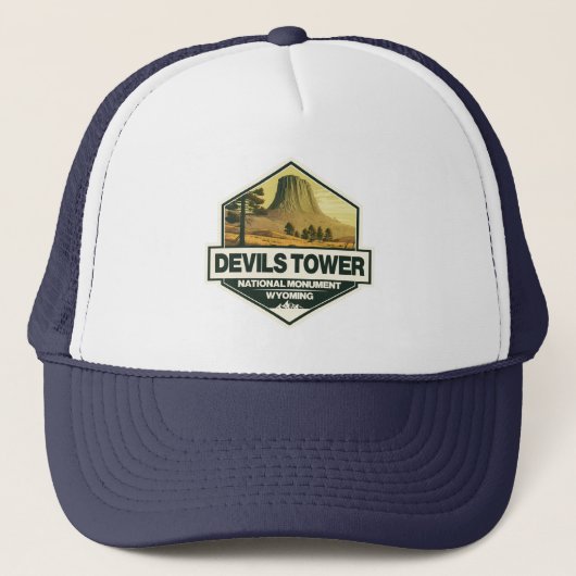 Devils Tower National Monument Travel Art  Trucker Pet (Voorkant)