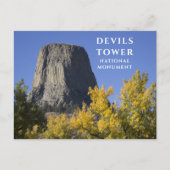Devils Tower National Monument Trees Herfst geblad Briefkaart (Voorkant)