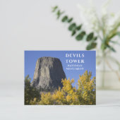 Devils Tower National Monument Trees Herfst geblad Briefkaart (Staand voorkant)