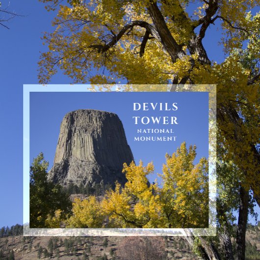 Devils Tower National Monument Trees Herfst geblad Briefkaart