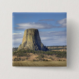 Devils Tower National Monument Vierkante Button 5,1 Cm