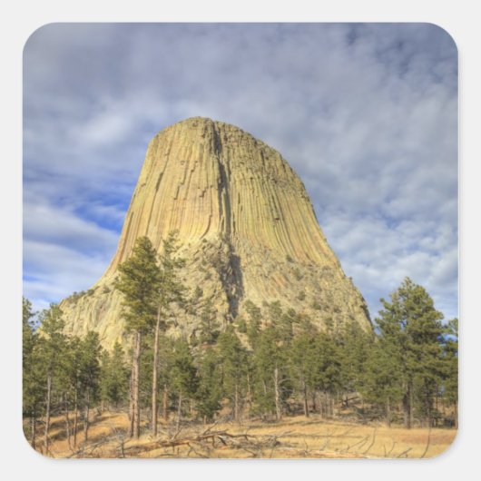 Devils Tower National Monument Vierkante Sticker (Voorkant)
