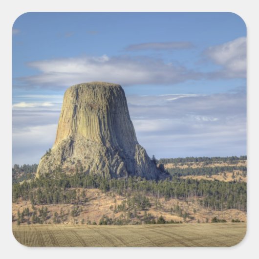 Devils Tower National Monument Vierkante Sticker (Voorkant)
