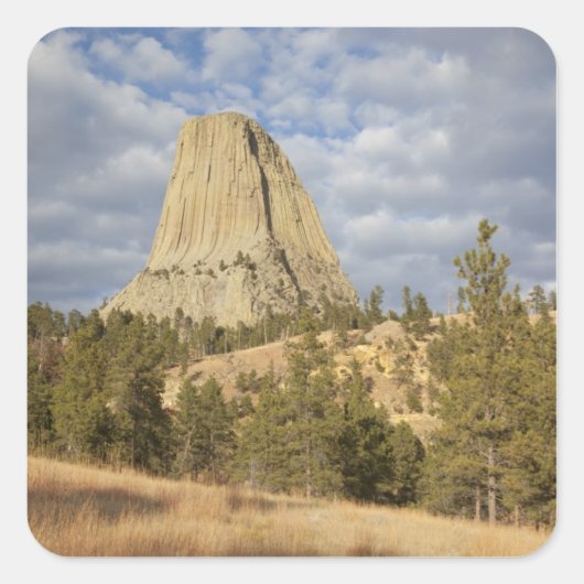Devils Tower National Monument Vierkante Sticker (Voorkant)