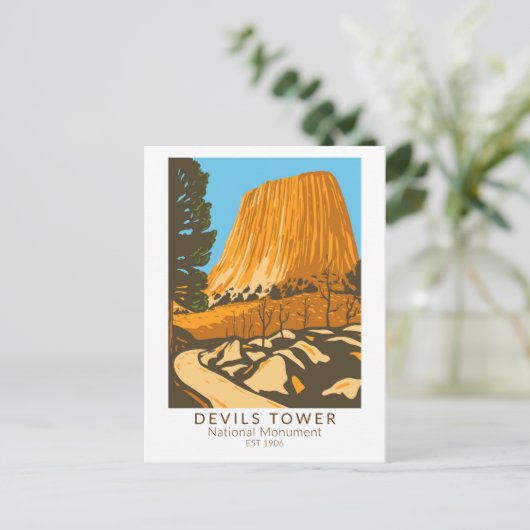 Devils Tower National Monument Wyoming  Briefkaart (Staand voorkant)