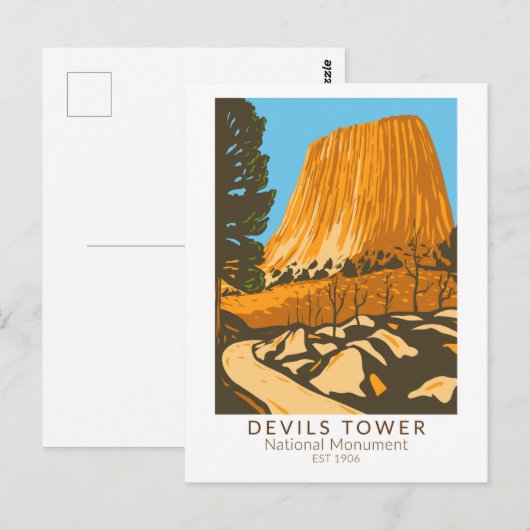Devils Tower National Monument Wyoming  Briefkaart (Voorkant / Achterkant)