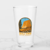Devils Tower National Monument Wyoming Emblem Glas (Voorkant)