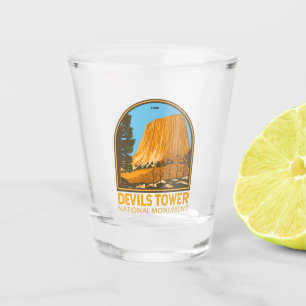 Devils Tower National Monument Wyoming Emblem Shot Glas