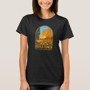 Devils Tower National Monument Wyoming Emblem Vint T-shirt