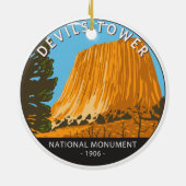Devils Tower National Monument Wyoming Keramisch Ornament (Achterkant)