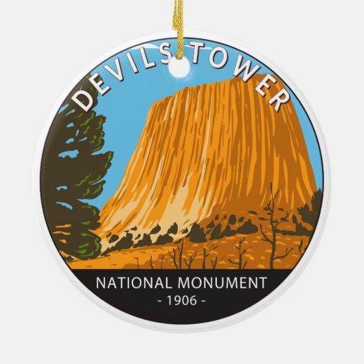 Devils Tower National Monument Wyoming Keramisch Ornament (Achterkant)
