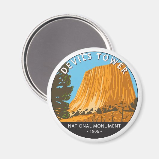 Devils Tower National Monument Wyoming  Magneet (Voorkant / Achterkant)