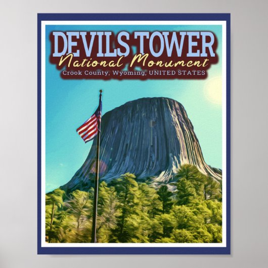 DEVILS TOWER NATIONAL MONUMENT - WYOMING USA POSTER (Voorkant)