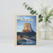 Devils Tower National Monument Wyoming Waterverf Briefkaart (Staand voorkant)