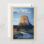 Devils Tower National Monument Wyoming Waterverf Briefkaart (Voorkant / Achterkant)