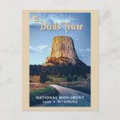 Devils Tower National Monument Wyoming Waterverf Briefkaart (Voorkant)