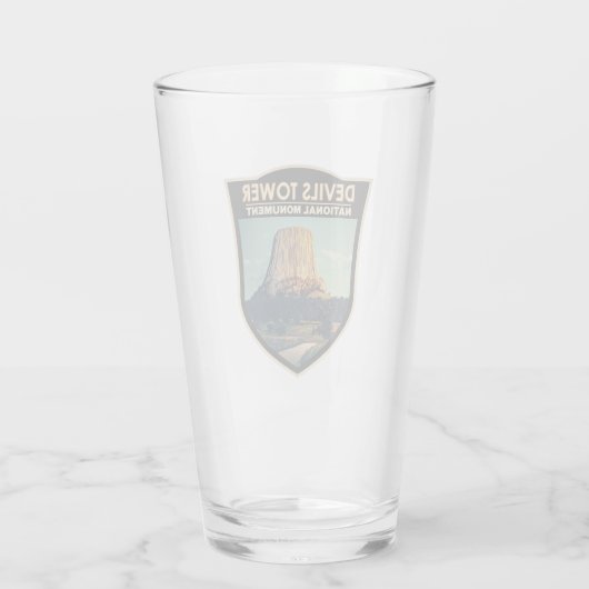 Devils Tower National Monument Wyoming Waterverf Glas (Achterkant)