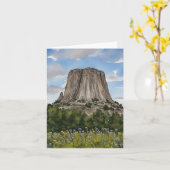 Devils Tower National Monument Wyoming Waterverf Kaart (Gele Bloem)