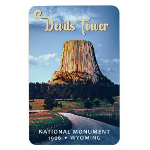 Devils Tower National Monument Wyoming Waterverf Magneet