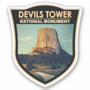 Devils Tower National Monument Wyoming Waterverf Sticker