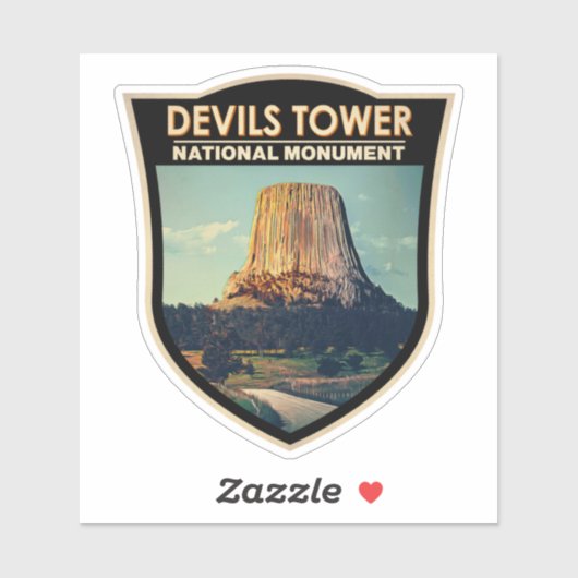 Devils Tower National Monument Wyoming Waterverf Sticker (Vel)