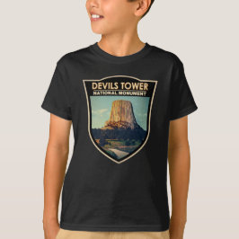 Devils Tower National Monument Wyoming Waterverf  T-shirt