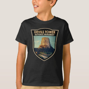 Devils Tower National Monument Wyoming Waterverf  T-shirt