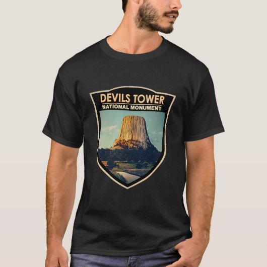 Devils Tower National Monut Wyoming Waterverf Slec T-shirt (Voorkant)
