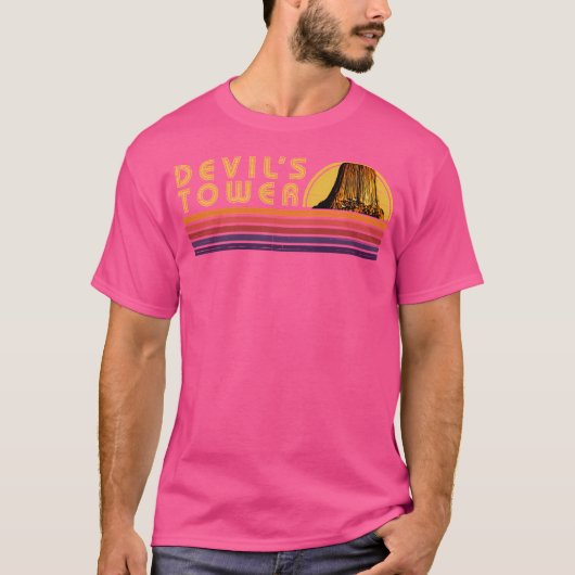 Devil's Tower Retro Stripes T-shirt (Voorkant)