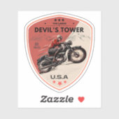 Devil's Tower Road - de lasso motorfiets roadtrip Sticker (Vel)