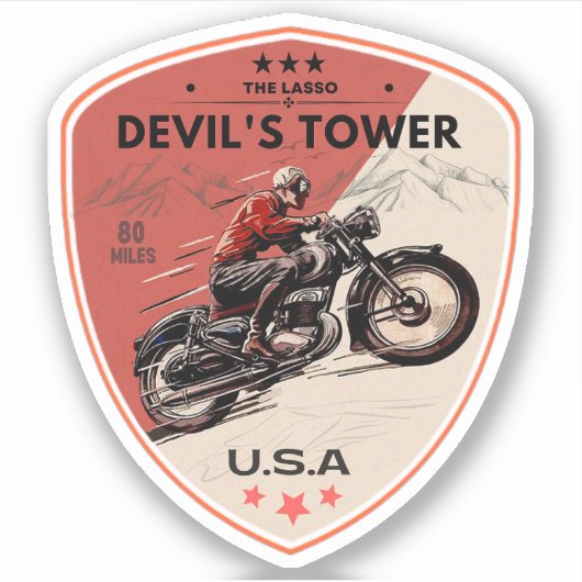 Devil's Tower Road - de lasso motorfiets roadtrip Sticker (Voorkant)