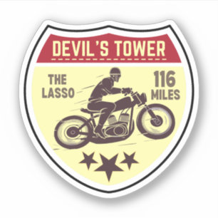 Devil's Tower Road - de lasso Motorfiets wegrit Sticker