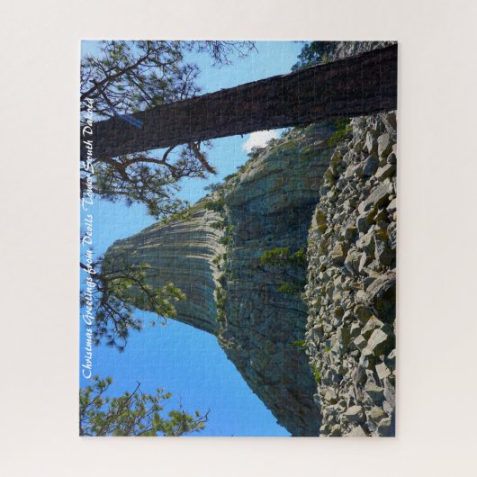 Devils Tower South Dakota.kerstgroeten Legpuzzel (Verticaal)