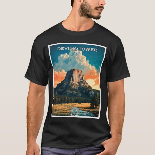 Devil's Tower USA T-shirt (Voorkant)