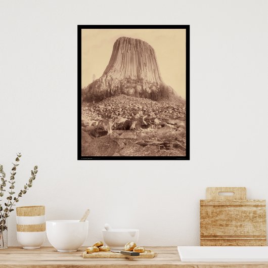 Devil's Tower van West Side WY 1890 Poster (Keuken)